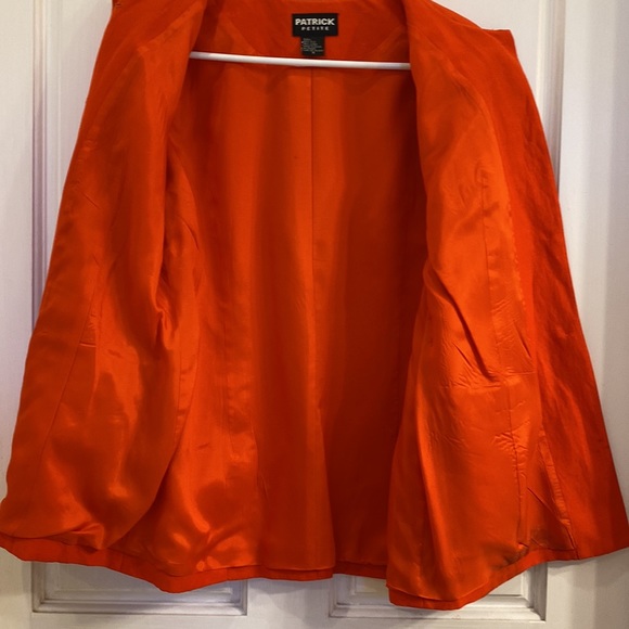 Patrick Petite orange linen/silk blazer - Picture 9 of 10